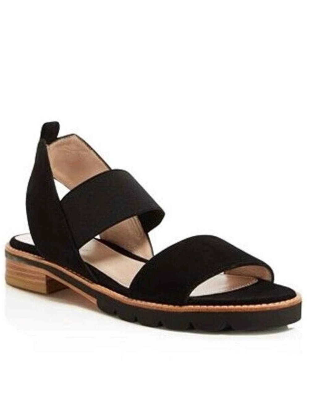 Stuart Weitzman Topical Suede Sandals Black Women’s Size 8 Elastic Straps